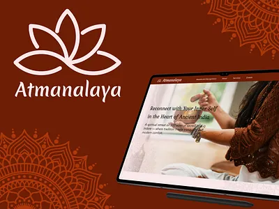 Atmanalaya – A Serene Retreat Experience figmadesign freelancedesigner landingpage modernui openforwork responsive uidesign uxdesign webdesign websiteui