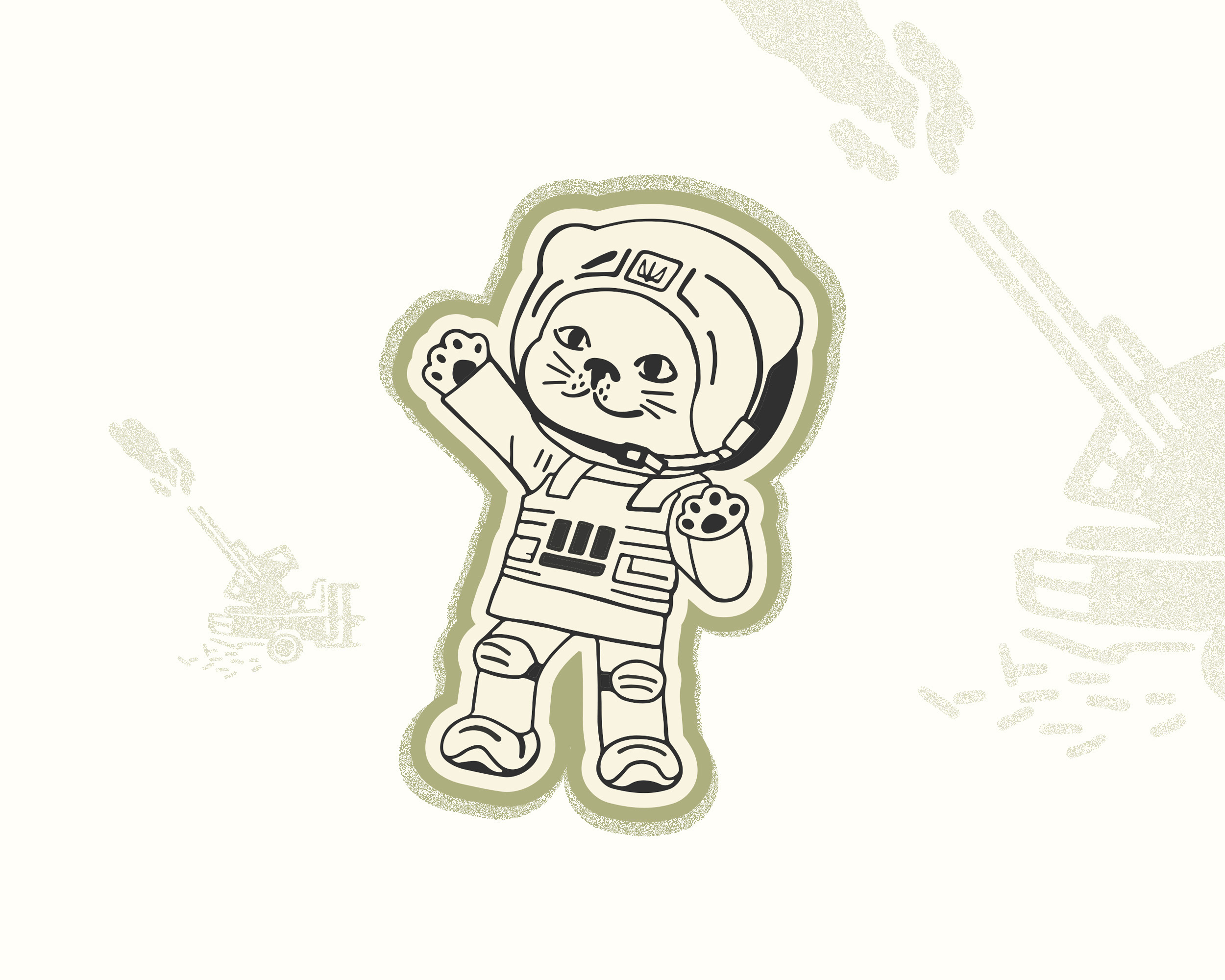 dancer branding cat cute design graphic design illustration logo military patch soldier sticker vector