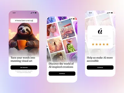 AI image generator App Onboarding Splash Screen UI Design Figma ai ai app ai design ai image generator ai powered image generator app design apps design graphic design illustration image generator image generator app design landing page logo onboarding screen saas splash screen ui web apps website