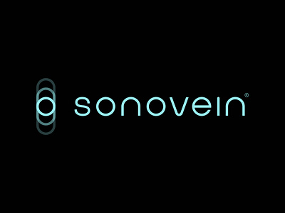 Sonovein® Rebranding - Logo blue branding circle clean custom cyan dark echo geometric healthtech line logo medical medtech minimal rounded sound surgery tech vein