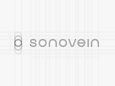 Sonovein® Rebranding - Logo branding circle clean custom echo geometric graphic design grey grid healthtech light lines logo medical medtech sound surgery tech vein