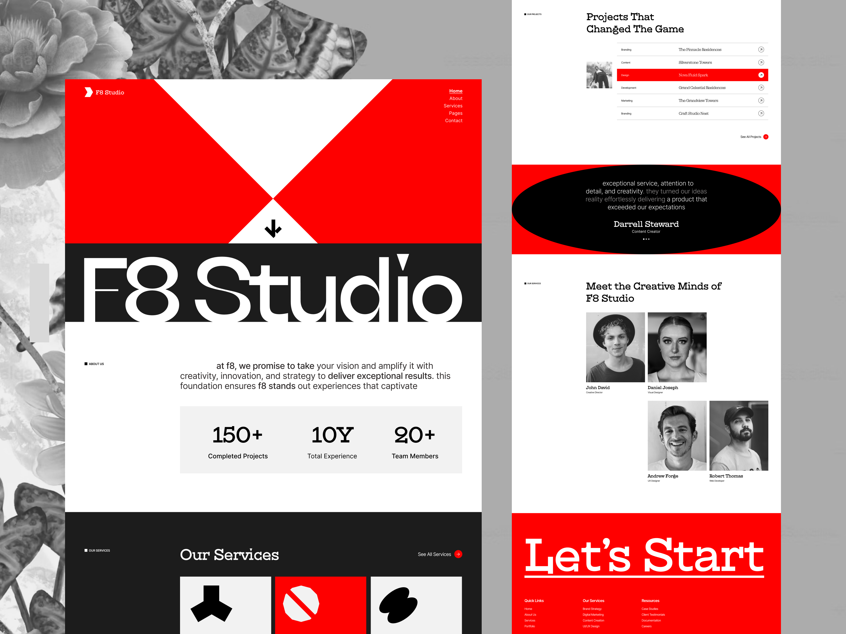 F8 - Creative Agency Web Design animation branding creativeagency designstudio figmadesign landingpagedesign minimaldesign portfolio ui uiux webdesign