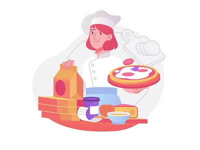 Master Chef Animation 5 stars food delivery service animation art character character illustration delivery delivery service digital art food graphic illustration illustration art illustration for web illustrator meal pizza restaurant service