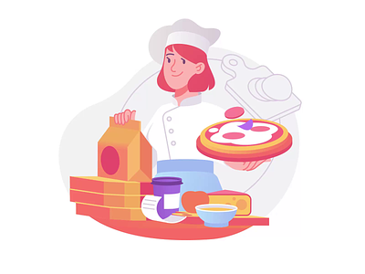 Master Chef Animation 5 stars food delivery service animation art character character illustration delivery delivery service digital art food graphic illustration illustration art illustration for web illustrator meal pizza restaurant service