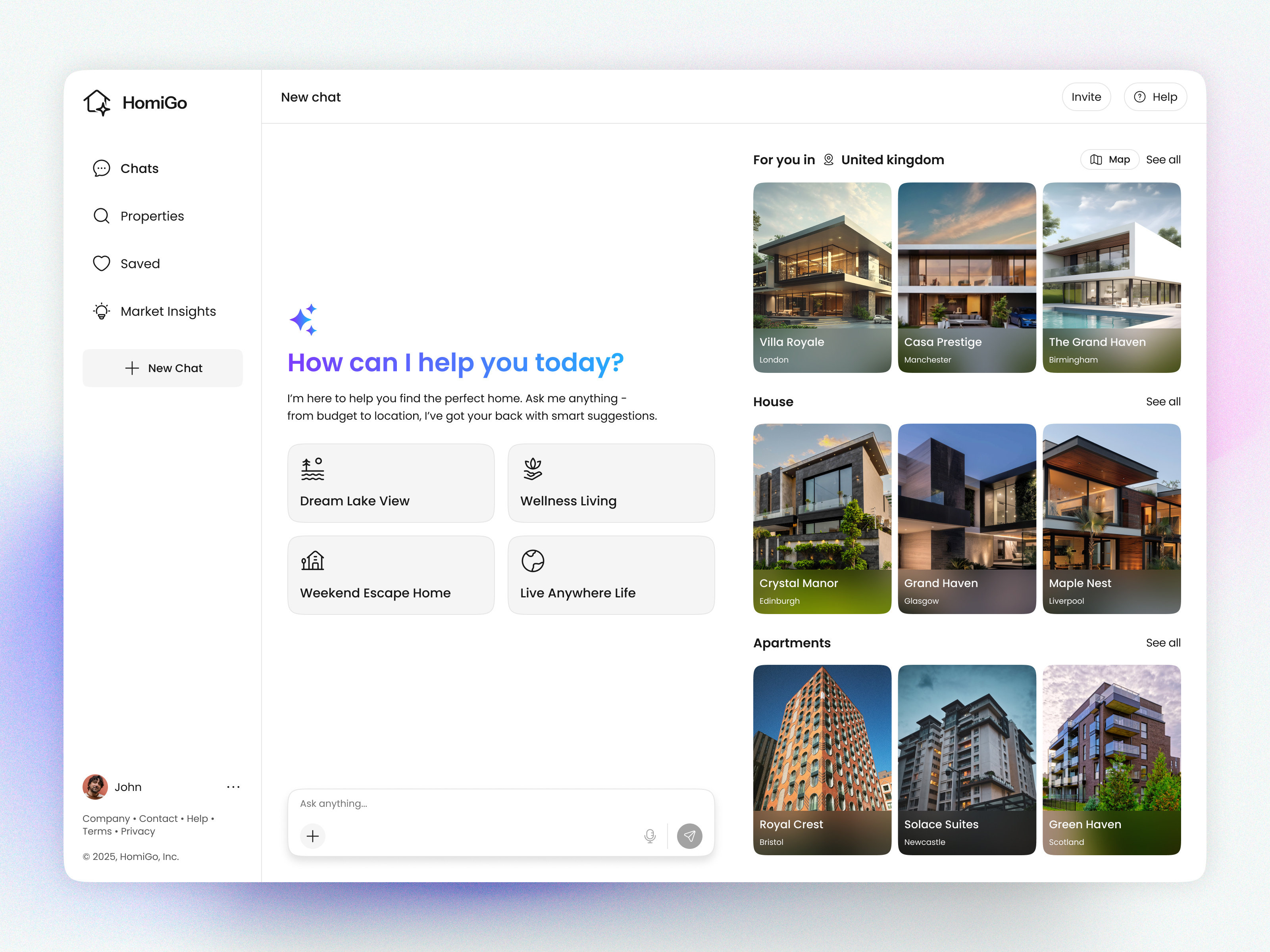 Homigo Ai - Buy Home Smartly ai ai assistant apartments buy buy home chatboat dashboard property real esatte dashboard real estate real estate ui real estate website realestate realtor rent residence saas website