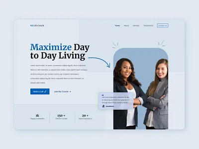 Life Coach Landing Page Design 2023 blue branding coach design graphic design hero herosection illustration landing page life coach logo typography ui ui design ux ux design vector web design website