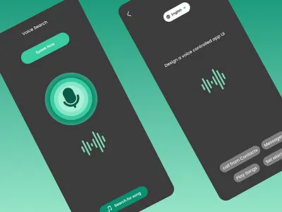 🎙️ Day 71 of #100DaysOfDesign – Voice-Controlled App UI ✨