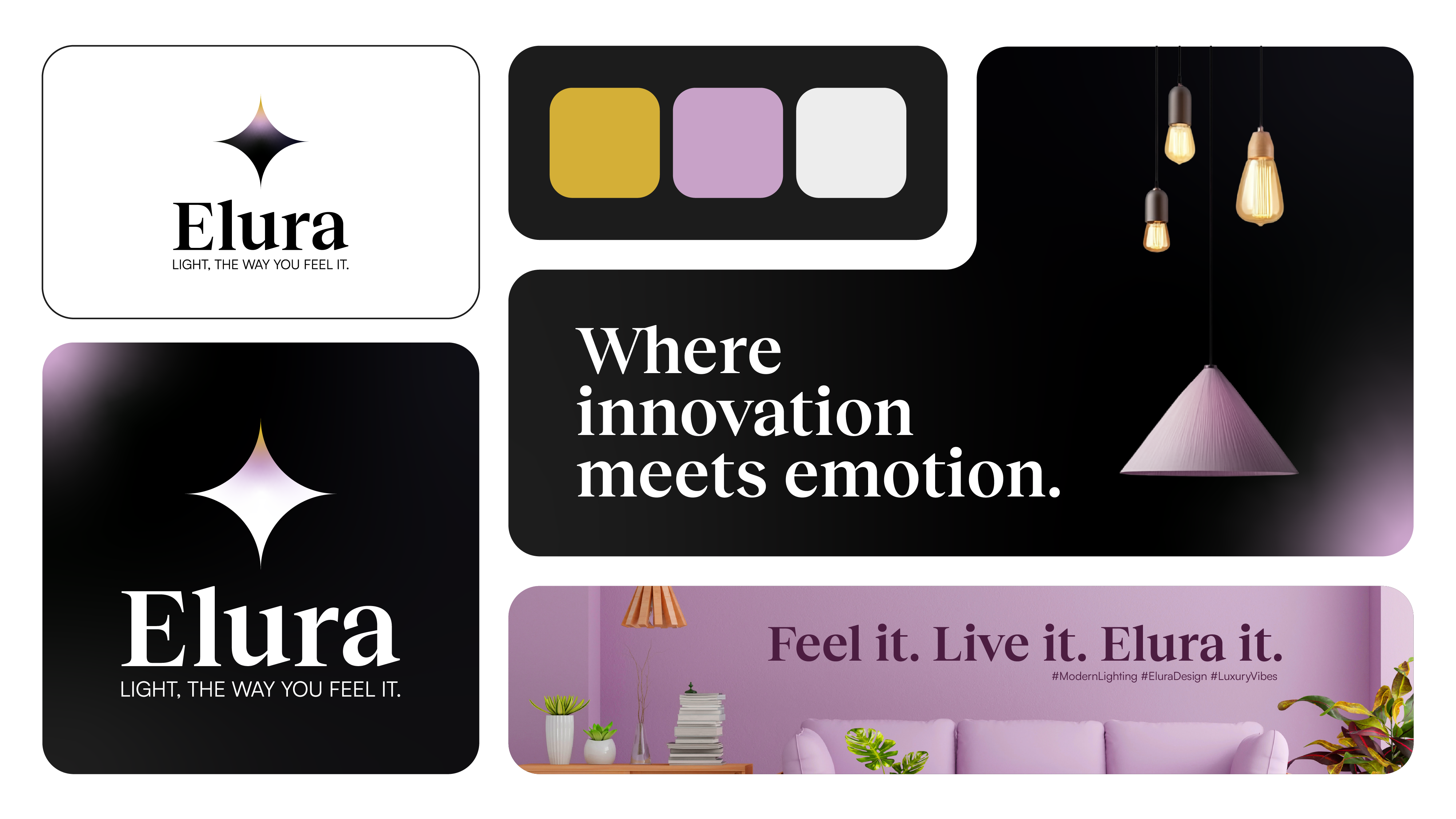 Elura — Lighting, the Way You Feel It branding lighting logo