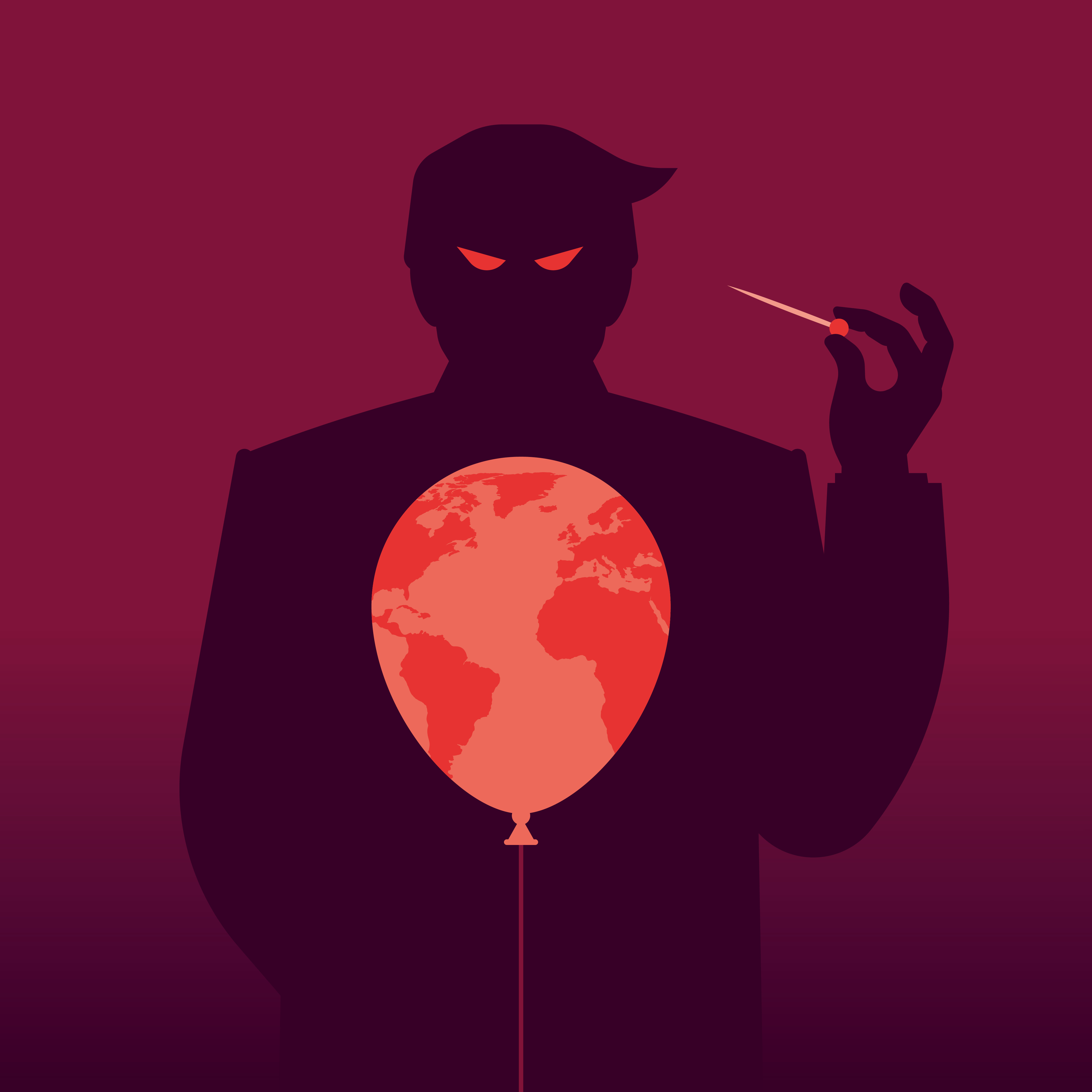Scary Trump balloon chaos conceptual conceptual illustration damage donald trump editorial editorial illustration illu illustration needle politics scary trump world