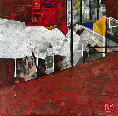 Alej ..., akryl na plátně, 40 x 40 cm, 2025