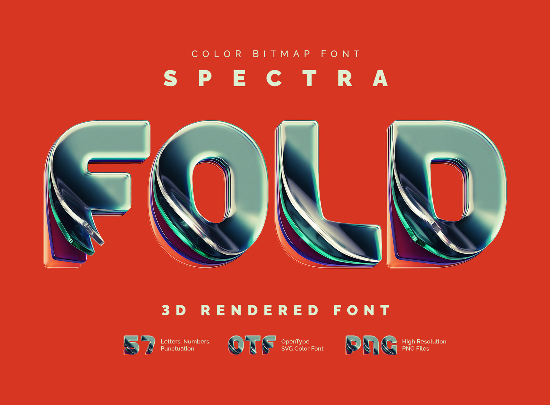 Spectra Fold - Color Bitmap Font 3d alphabet branding design font graphic design illustration lettering logo type typeface typography ui