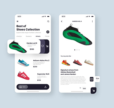MOBILE SHOES APP DESIGN animation branding design graphic design illustration motion graphics ui vector