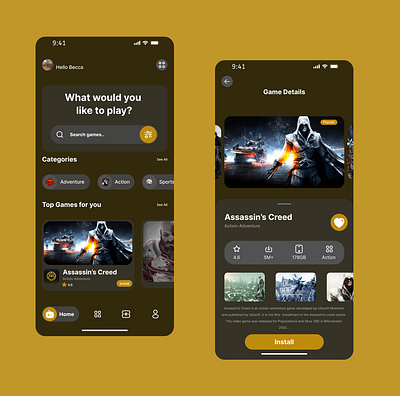 Gaming ui mobile app design 👌 branding design gaming ui graphic design landing page motion graphics ui uiux vector