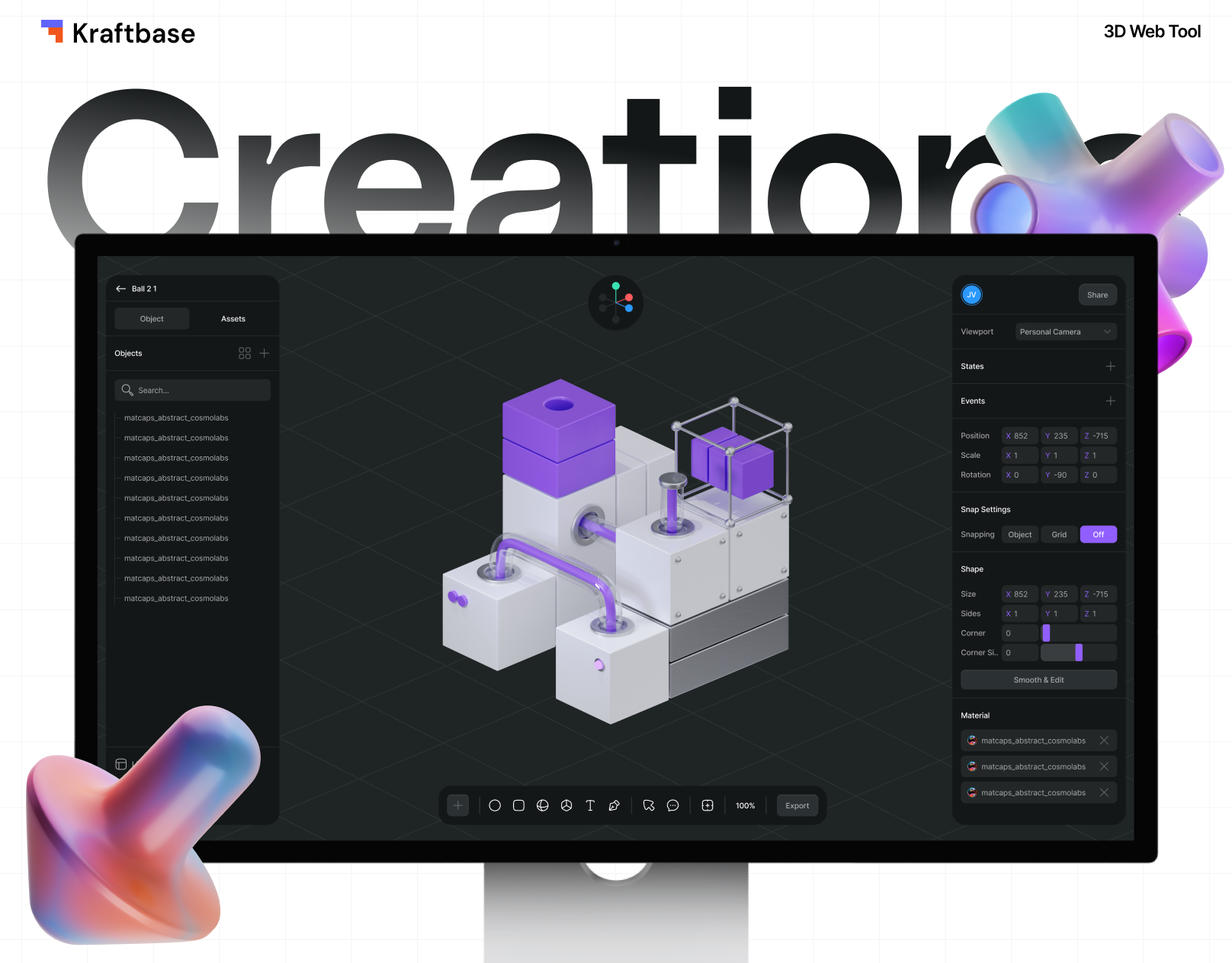 3d Builder Tool Dashboard Design 2d 3d 3d render crm dashboard graphic design interface platform software ui ux webapp website