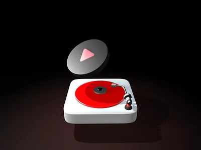 🎶 Retro Vibes in 3D – Vinyl Player UI Concept 3d design play button product animation retro modern spline 3d spline animation vinyl player