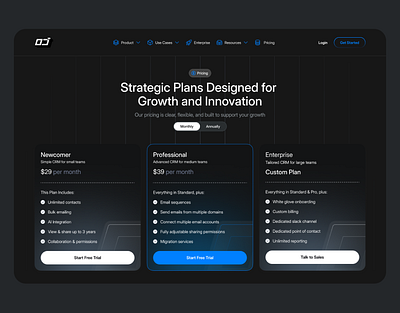 OCD - Pricing Page Exploration branding business clean design exploration inovation modern page pricing typography ui ux website
