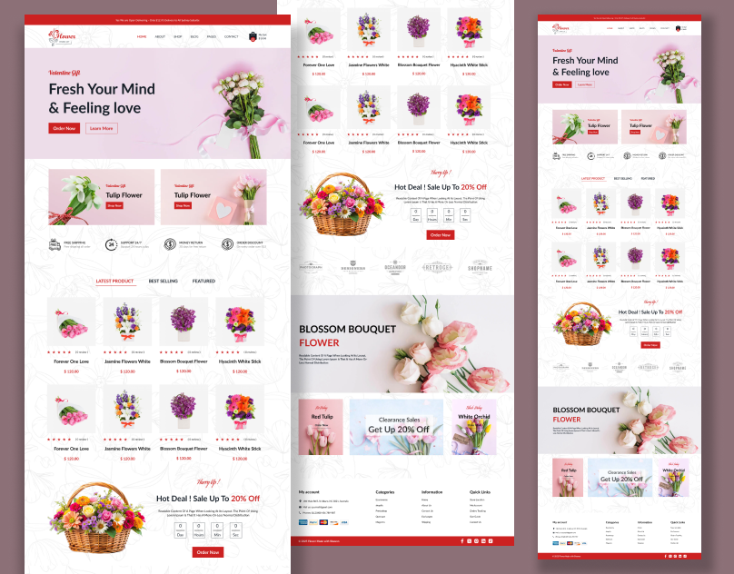 Flower Website Design (figma) adobe xd figma figma website design flower website full website design landing page design ui user experices user interface ux web design website website design