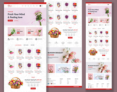 Flower Website Design (figma) adobe xd figma figma website design flower website full website design landing page design ui user experices user interface ux web design website website design