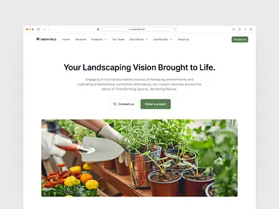 GreenField Landing Page Design designer hero section ui uidesign userexperience
