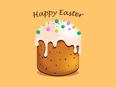 Happy Easter. Kulich. Illustration. design graphic design illustration logo vector