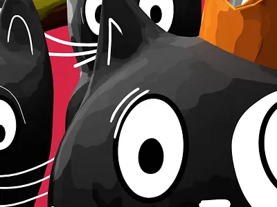 Cat and food ... :-) animation character drawing illustration