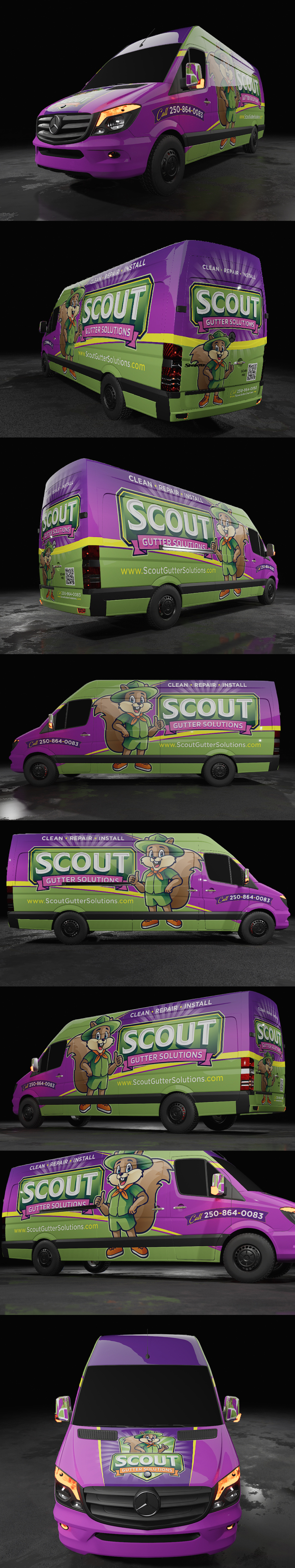 Scout Gutter Solution Creative Van Wrap car wrap graphic design professional creative van wrap van wrap