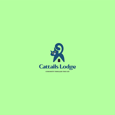 Playful cat home logo branding graphic design logo