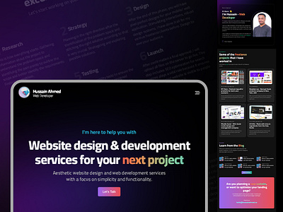 Dark Mode Website Design – Sleek & Modern branding dark website design design website designer designs development illustration modern portfolio portfolio website project services services website stylish ui web web development website website design