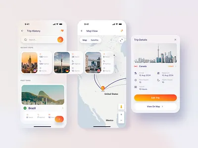 Traxx – Smart Tax Residency Tracker for Global Nomads cards fintech floating gradient ios khalid hasan zibon locations map mobile nomads orange path tax tracker travel travel app traveling traxx trip trip details