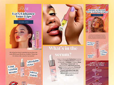 Flow design for Lip gloss brand👄 email emaildesign emailmarketing figma klaviyo
