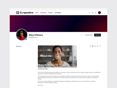 Job Finding Profile Page UI Design job jobfinding profile settings ui userinterfacedesign ux uxdesign