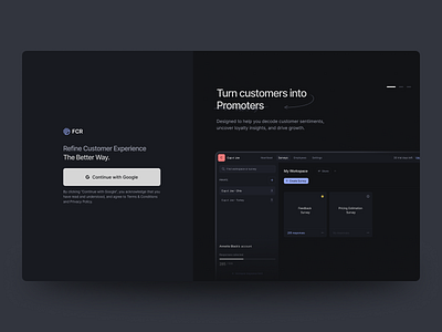 FCR Design System b2b cards create account dashboard form log in login multistep navigation platform saas sign up signup split screen survey surveys ui ux