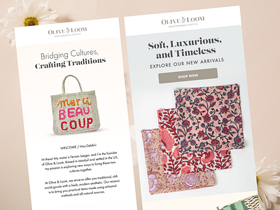 🌿 Email Design for Olive & Loom – Modern Mediterranean Lifestyl copywriting email emailmarketing figma klaviyo omnisend