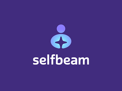 SelfBeam beam creative light beam logo design meditation negative space psychology star yoga