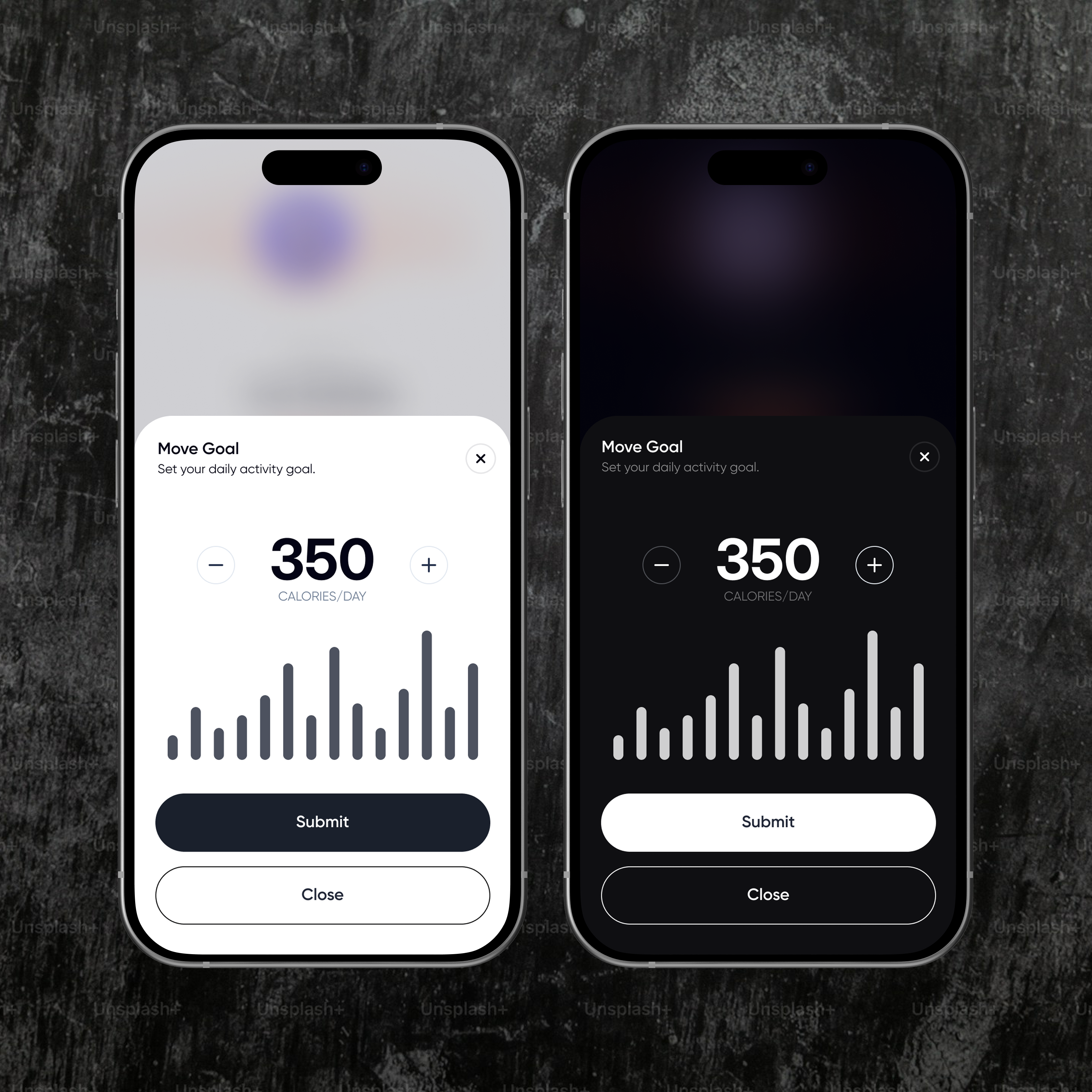 Set Move Goal app calorie darkmode figma fitness lightmode mobileapp movegoal ui ux