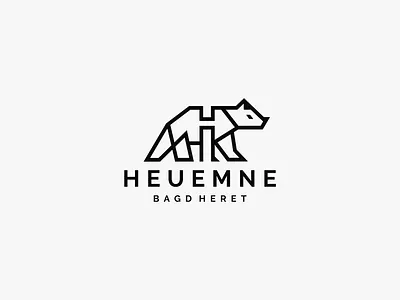 Geometric Animal Logo – HEUEMNE Brand Mark 3d animalbranding animation bearlogo blackandwhitelogo brandidentity branding brandingconcept cleandesign geometriclogo graphic design logo logodesign logoidea logoinspiration minimaldesign modernlogo monolineart motion graphics vectorart