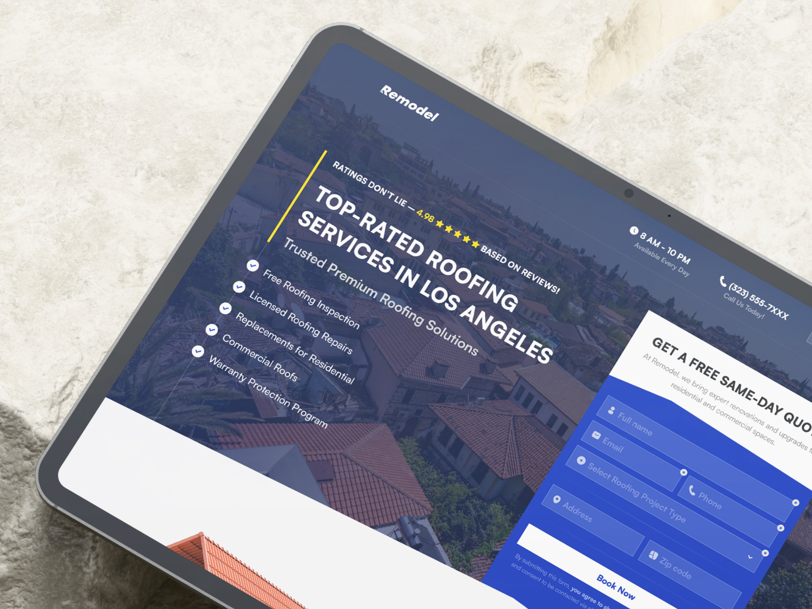 Roof Repair Landing Page – UI/UX Design contractorui contractorwebsite conversiondesign designforservices landing landingpagedesign leadgenerationui localbusinessdesign mobileresponsivedesign responsiveui roofingwebsite servicewebsite ui uiinspiration uiuxdesign ux uxdesign webdesign webdesigninspiration webui