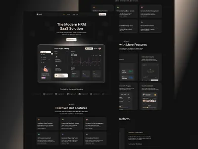 SaaS Landing page Dark dark landing page framer dark template framer design framer template saas landing page