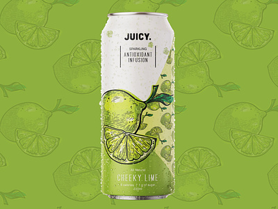 Drink Packaging for Juicy Lime Sparkling Water antioxidant beverage brand identity branding branding design colorful drink fruit healthy illustration juicy label label design lime organic packaging packaging design product packaging sparkling water