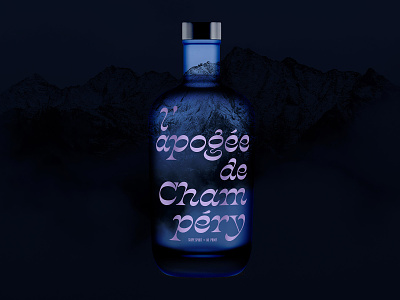 l'apogée de Champéry bottle clear label mountains packaging peaks ski slopes spirit switzerland typography