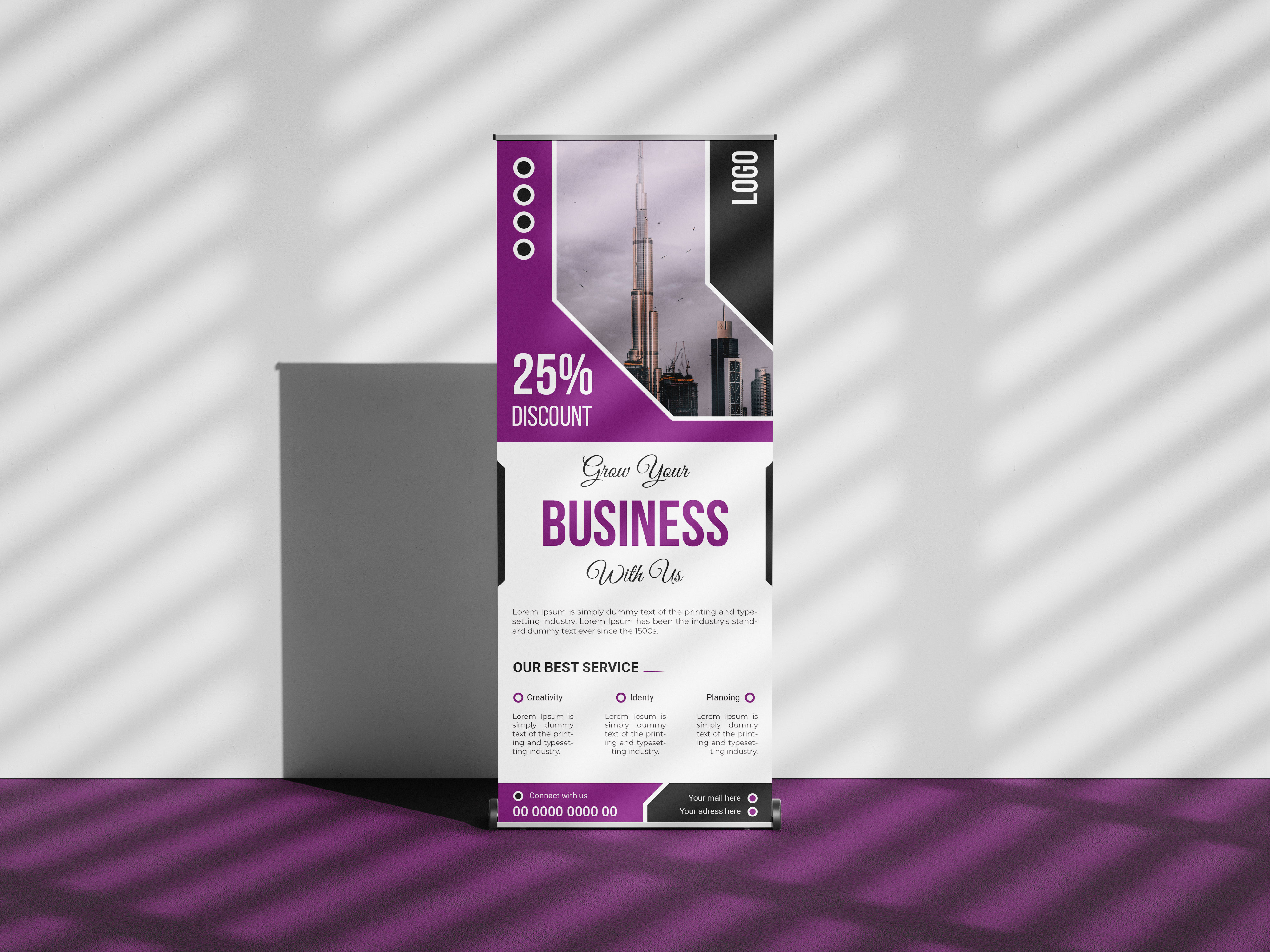 Professional Business Roll-Up Banner Design ads banner advertising agency banner agency branding banner branding business roll up banner corporate banner creative design design digitalprinting graphic design illustration promotion signage stand banner vector