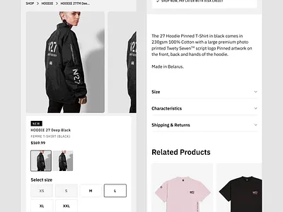 UX/UI web-design for N27 — street wear shop e-commerce cart catalog desktop e commerce graphic design main page mobile n27 shop street wear ui under underground ux wear web web design