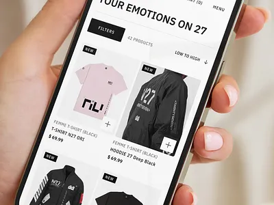 UX/UI & design for N27 street wear online shopping design desktop e commerce graphic design mobile n27 online shop shopify shopping site street streetwear ui ux wear web