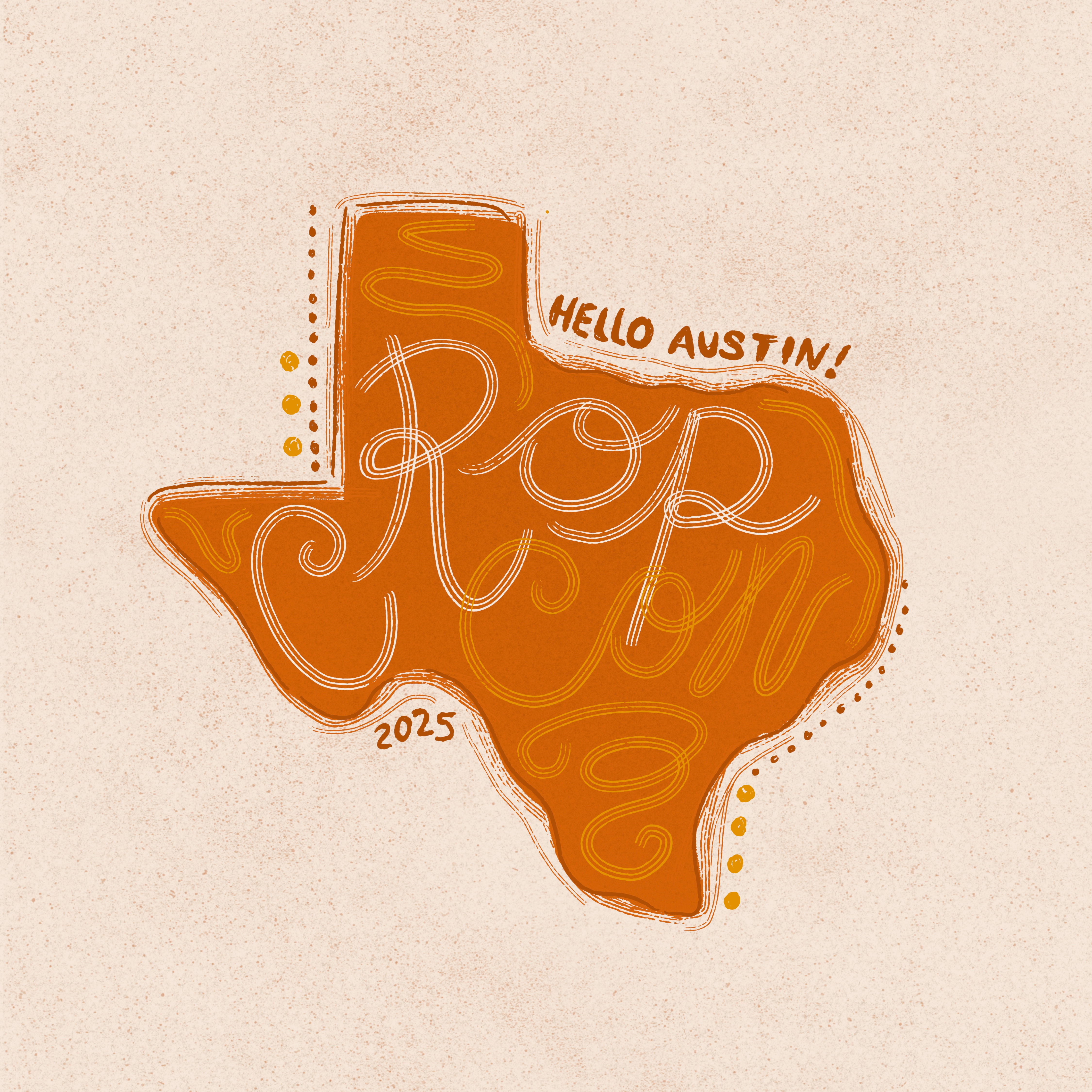 Cropcon Texas Lettering Design austin conference cowboy crop cropcon custom lettering drawing graphic design hand lettering illustration lettering south southern state texas texture type typography vintage western