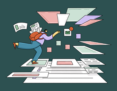 Reading all subscriptions. 2d cartoon character design editorial illustration