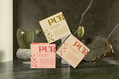 Minimalist skincare branding branding, cosmetic box packaging product