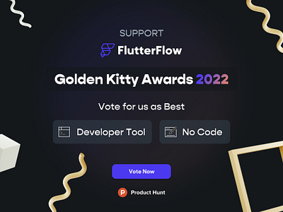 FlutterFlow for Golden Kitty 2022 app developer tool golden kitty no code builder nocode product design product hunt ui ux web