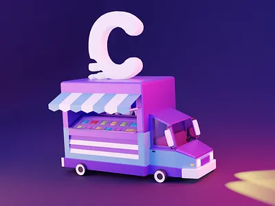 3D Food Truck 3d branding food render toy truck