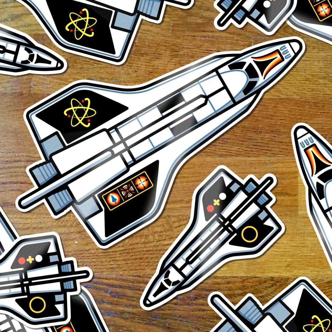 Alpha Explorer Shuttle stickers icon icon design illustration space shuttle sticker vector vector illustration