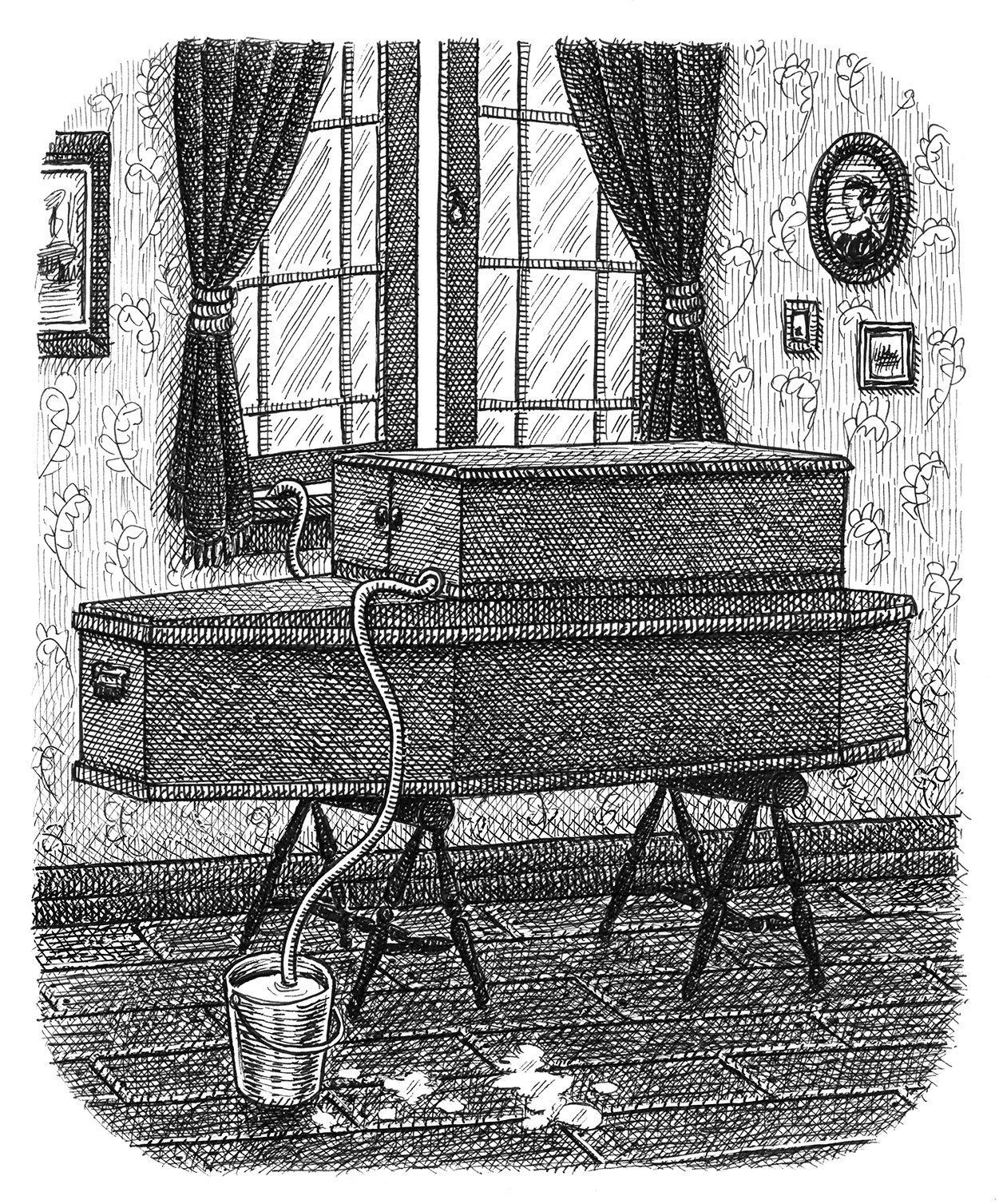 I is for Icebox art artist artwork death drawing hand drawn illustration ink morbid victorian